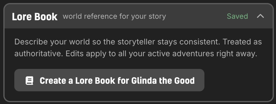 Create a new Lore Book