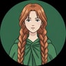 the woman in a dark green cloak