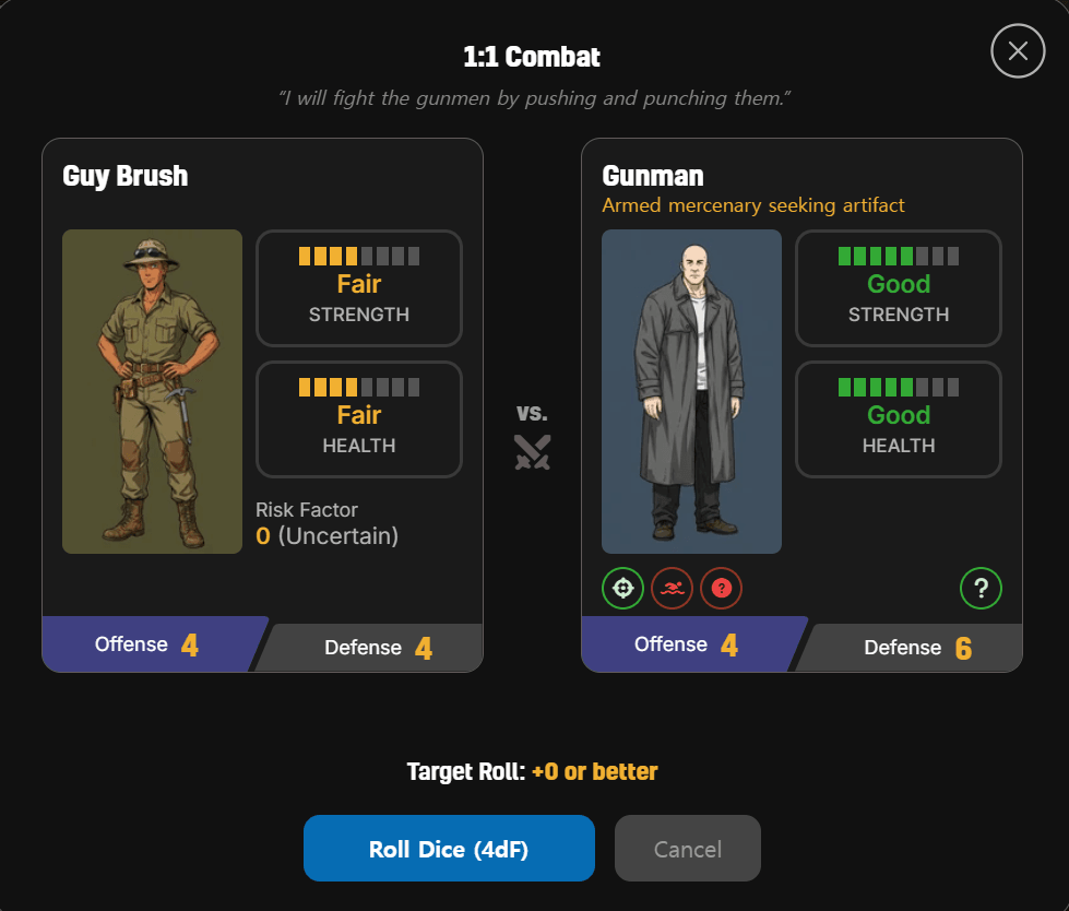 Combat Dialog